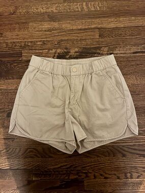 J. Crew Beige Drawstring Elastic-Waist Athletic Shorts